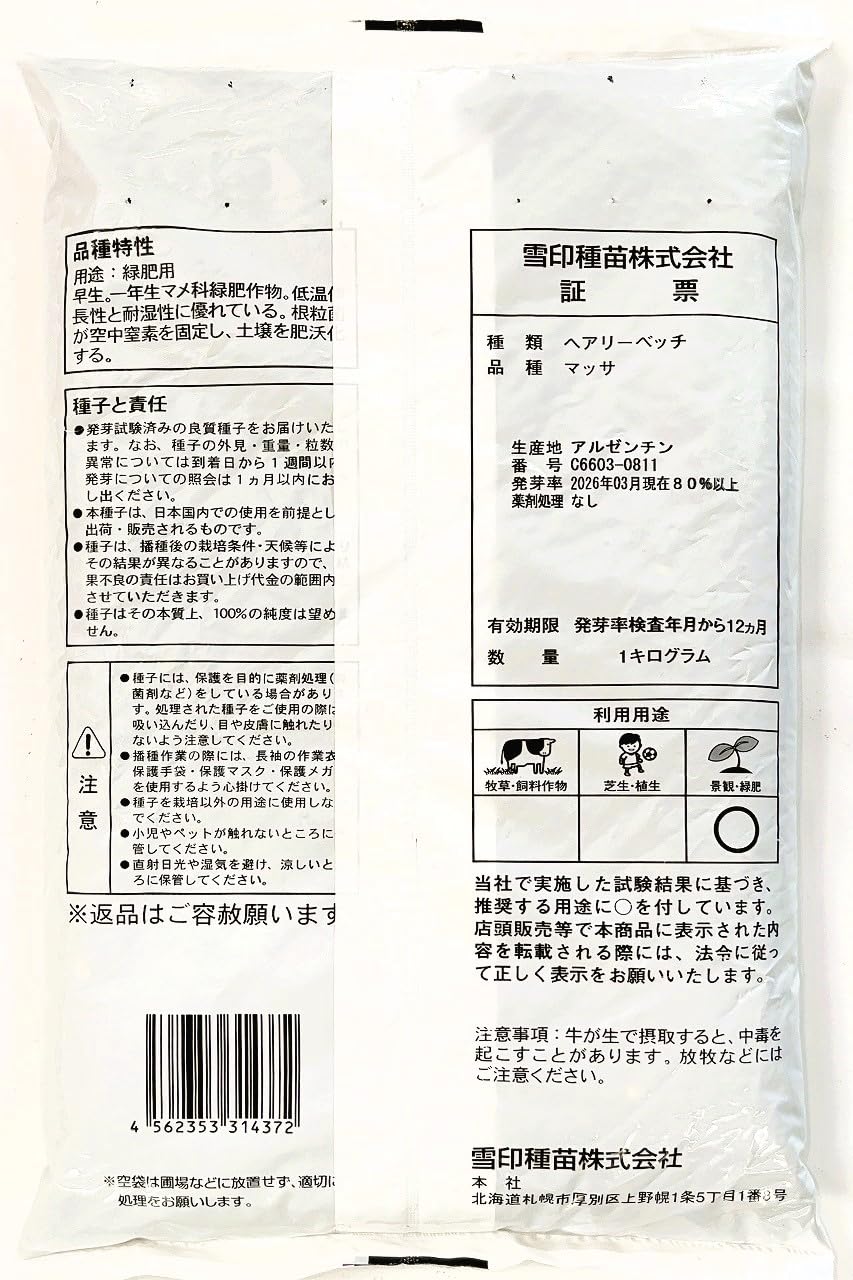 Amazon.co.jp: ヘアリーベッチ種子 藤えもん 品種名：マッサ 1kg : DIY